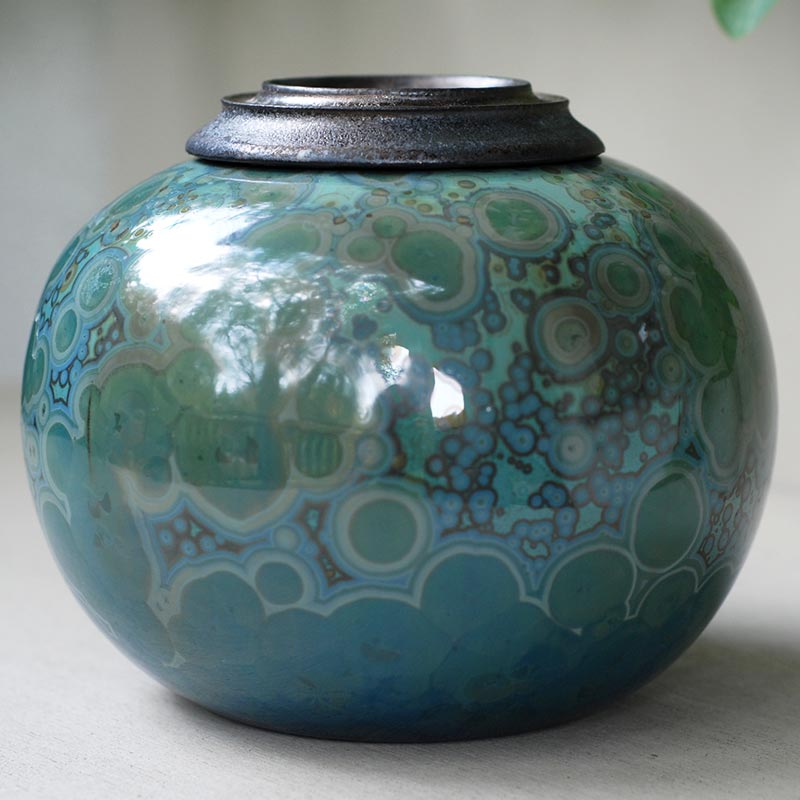 Larimar Cremation Urn for Ashes - Medium Left View