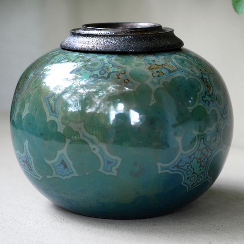 Larimar Cremation Urn for Ashes - Medium Rear View