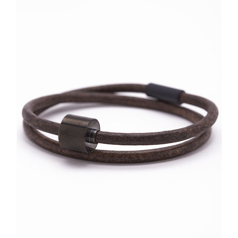 Leather Ashes Bracelet for Men - Black Edition in Brown