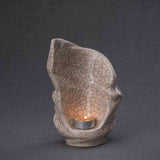 Light Small Urns for Ashes in Crackle Glaze