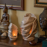 Light Cremation Urn and Ashes Keepsake Urn Matching Set Crackle Glaze Lit Up