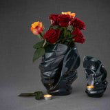 Light Cremation Urn and Ashes Keepsake Urn in Metallic Blue with Flowers Dark Background