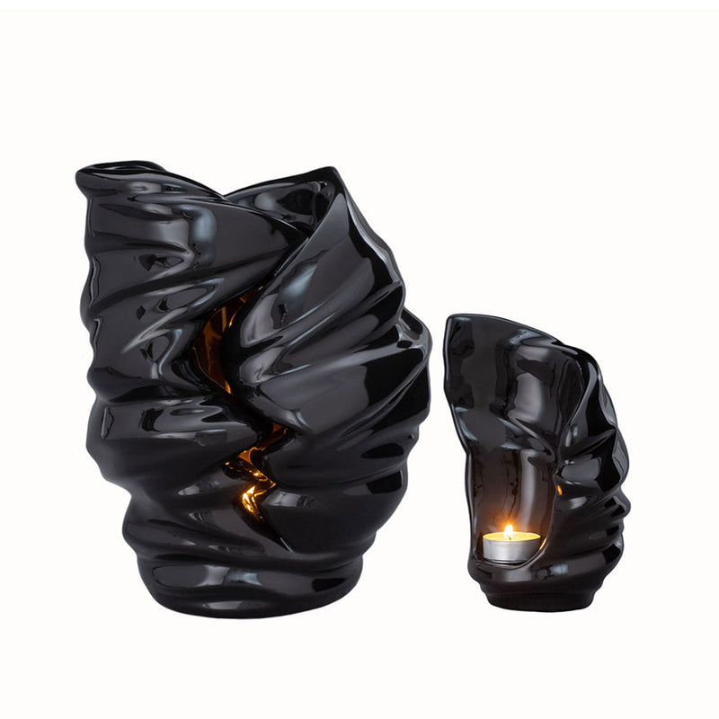 Light Cremation Urn for Ashes and Ashes Keepsake Urn Matching Set Black