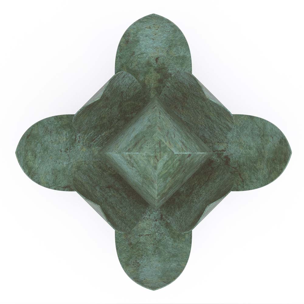 Lotus Ashes Miniature Keepsake Urn in Green Bronze Top View