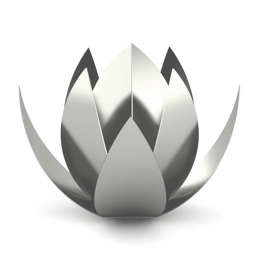 Lotus Ashes Miniature Keepsake Urn in Stainless Steel Front View