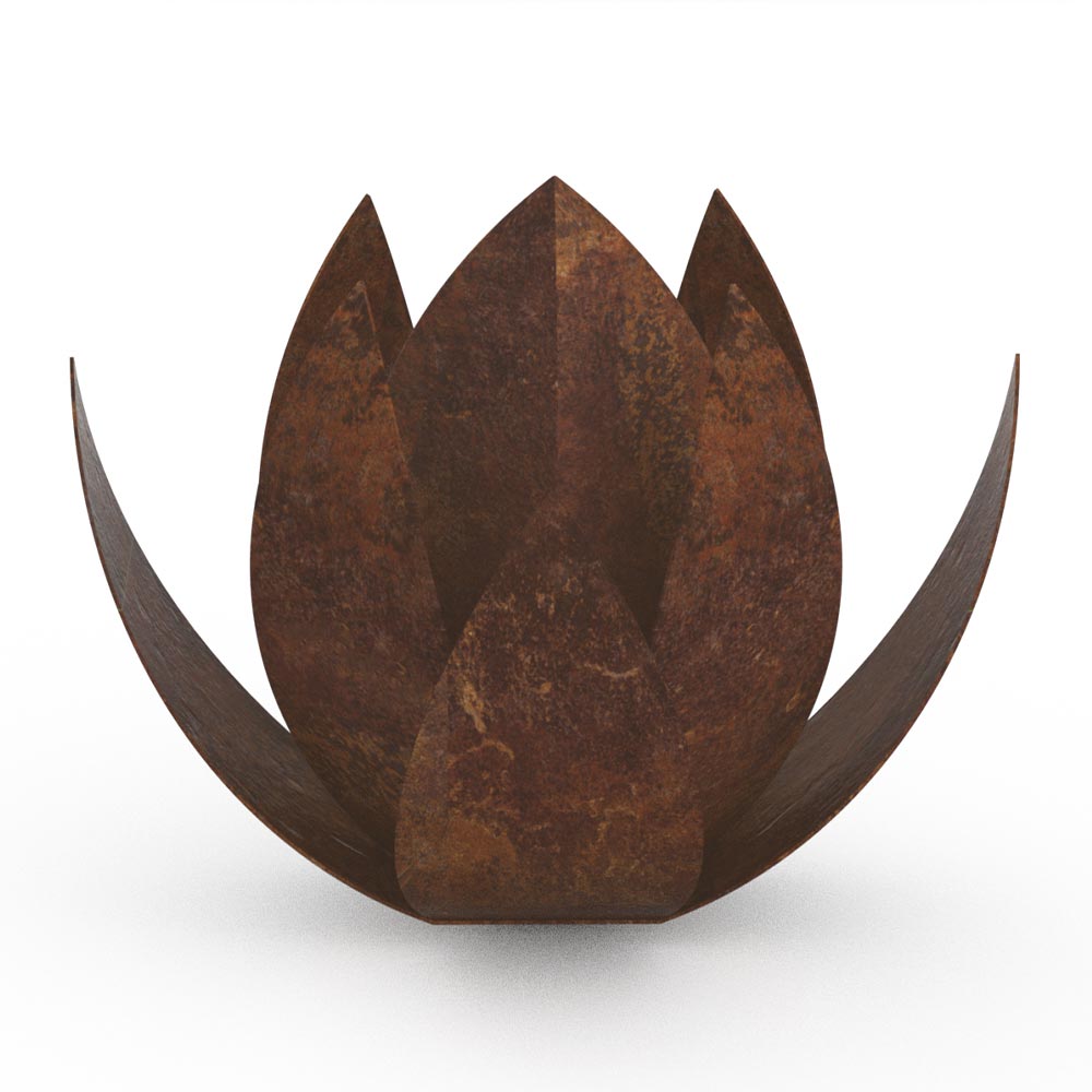 Lotus Cremation Urn for Ashes Adult in Brown Bronze Front View