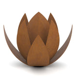 Lotus Cremation Urn for Ashes Adult in Corten Steel Front View