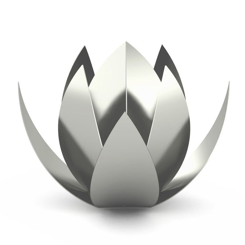 Lotus Cremation Urn for Ashes Child in Stainless Steel Front View