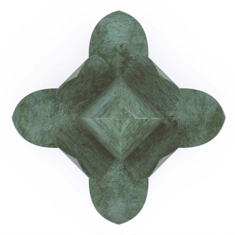 Lotus Cremation Urn for Ashes Pet in Green Bronze Top View