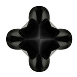 Lotus Cremation Urn for Ashes Pet in Matte Black Stainless Steel with Silver Exterior Top View