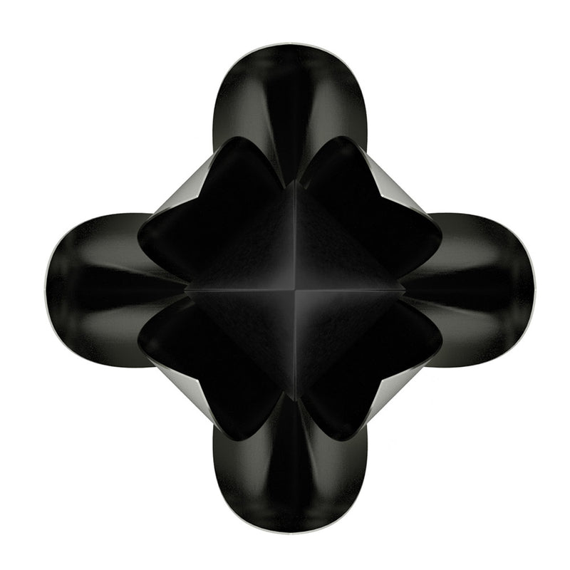 Lotus Cremation Urn for Ashes Pet in Matte Black Stainless Steel with Silver Exterior Top View