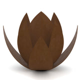 Lotus Cremation Urn for Ashes Pet in Waxed Steel Front View