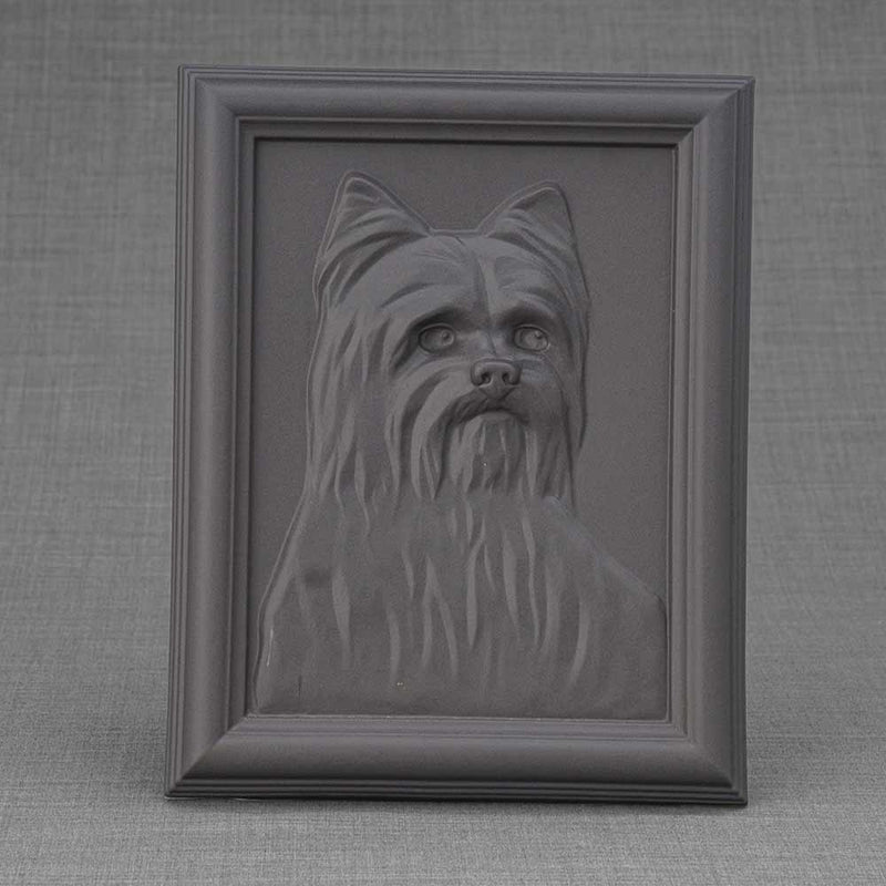    Male Yorkie Pet Urn for Dogs Ashes Charcoal Grey Front View
