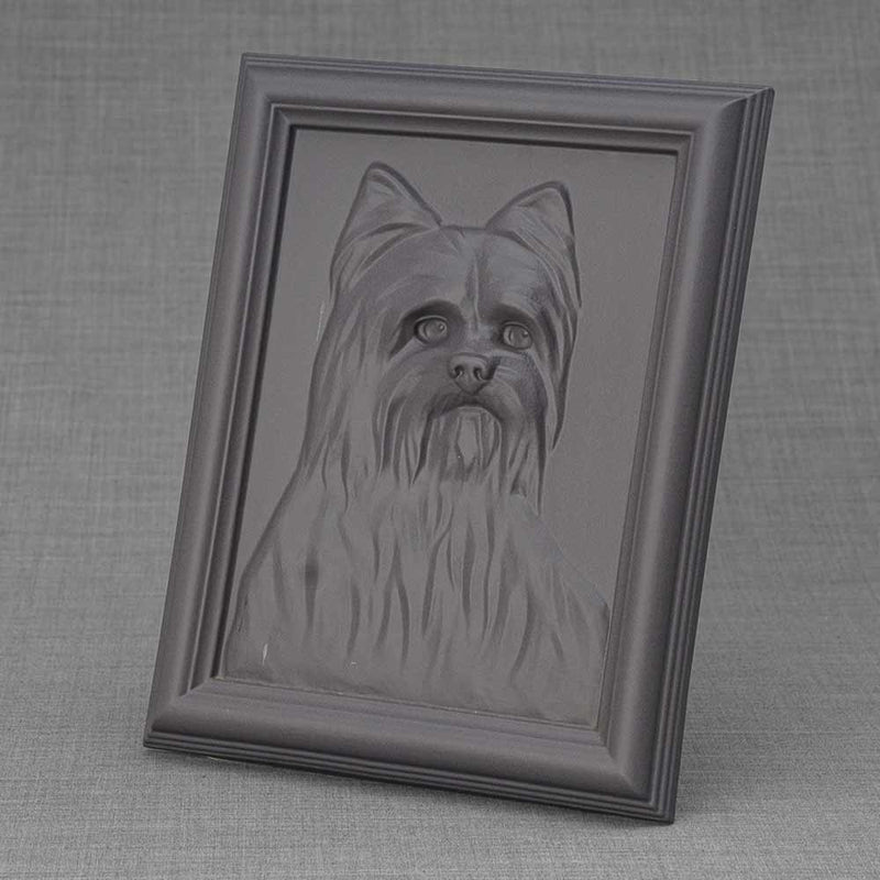    Male Yorkie Pet Urn for Dogs Ashes Charcoal Grey Left View