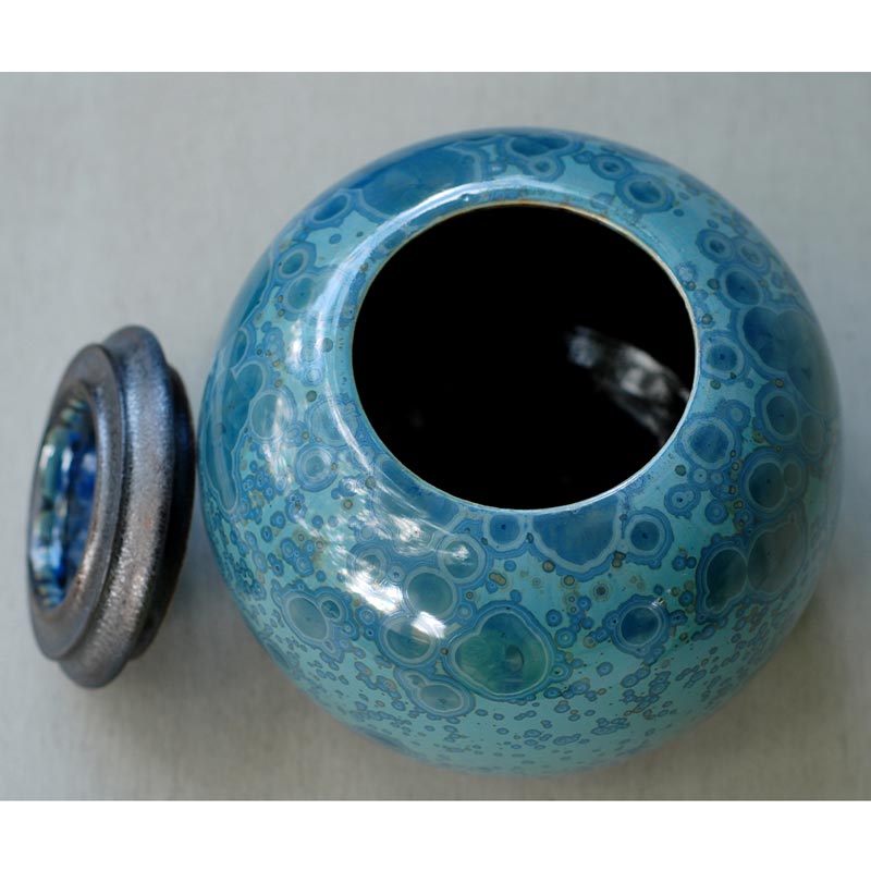 Marine Cremation Urn for Ashes - Medium Lid Off Top View