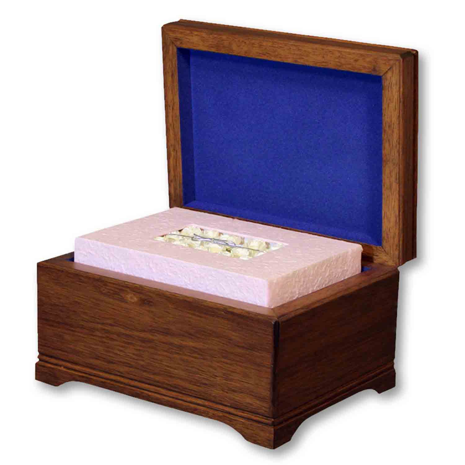 Memory Box Biodegradable Urn for Ashes in Pink Inside Chest