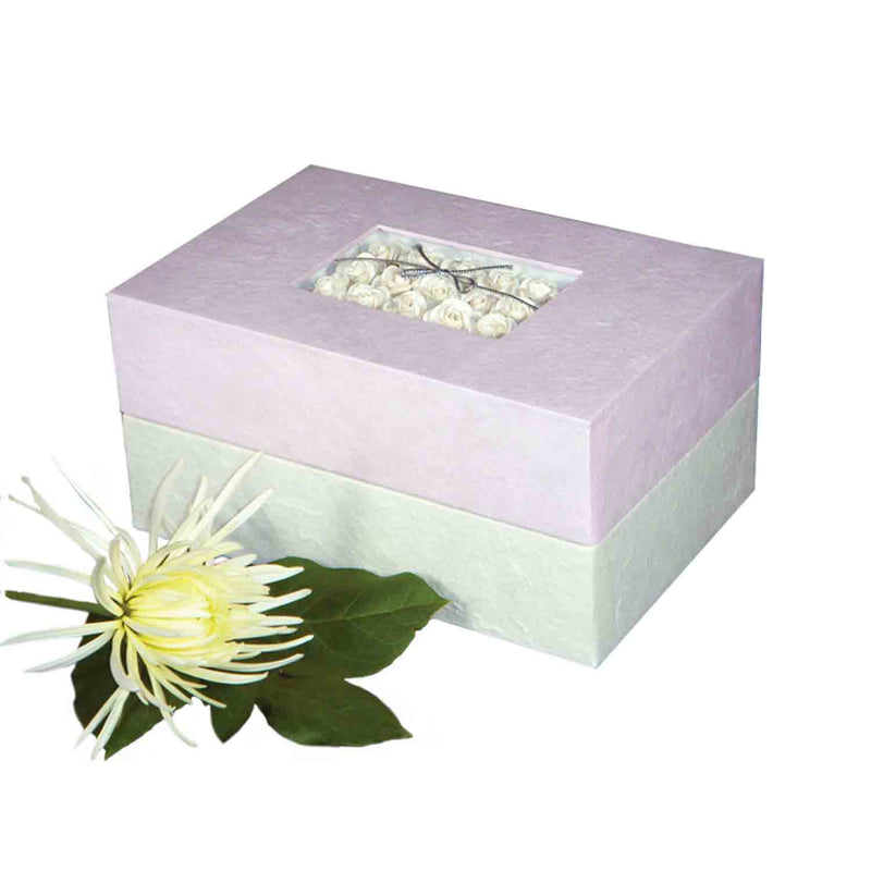 Memory Box Biodegradable Urn for Ashes in Pink with Flower