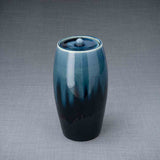 Memory Cremation Urn for Ashes in Blue Blend Grey Background