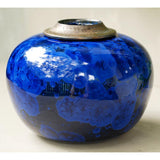Navy Scapolite Cremation Urn for Ashes - Medium Left View