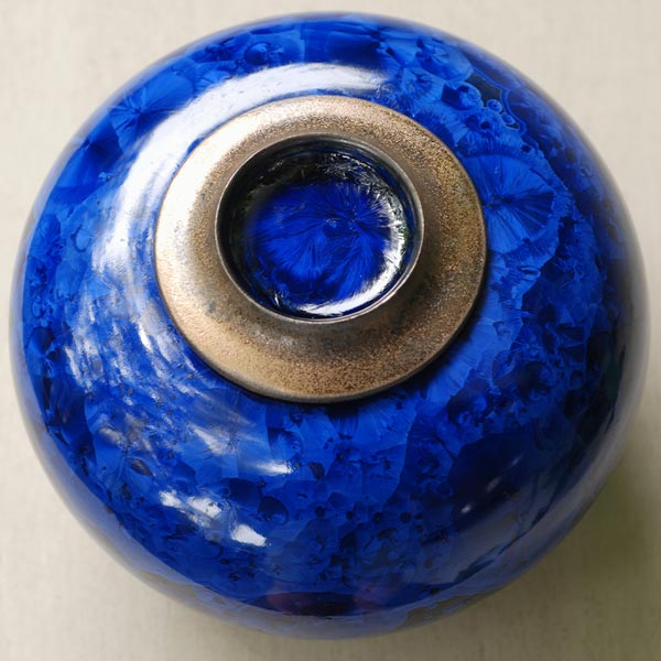 Navy Scapolite Cremation Urn for Ashes - Medium Top View