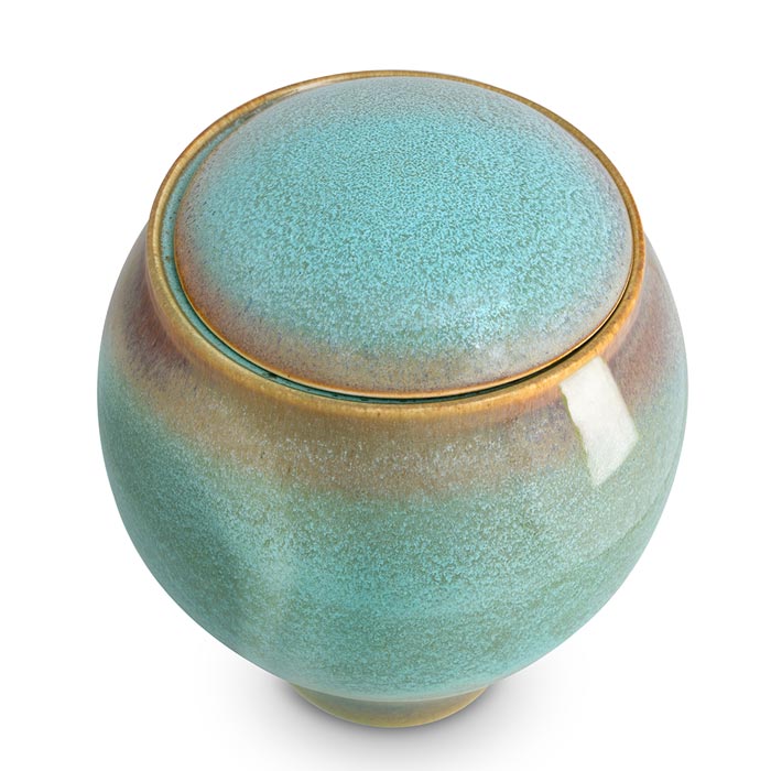Ocean Blue Classic Adult Cremation Urn for Ashes Top View