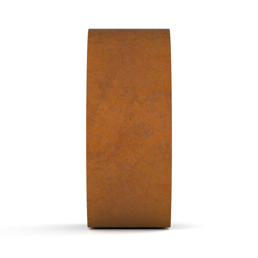 Oval Ashes Keepsake Urn in Corten Steel Side View