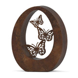 Oval Cremation Urn for Ashes Adult in Brown Bronze with Butterflies