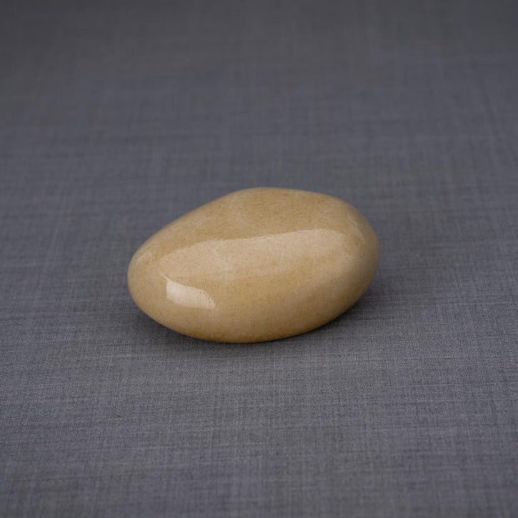 Palm Stone Ashes Keepsake Urn Beige Front View