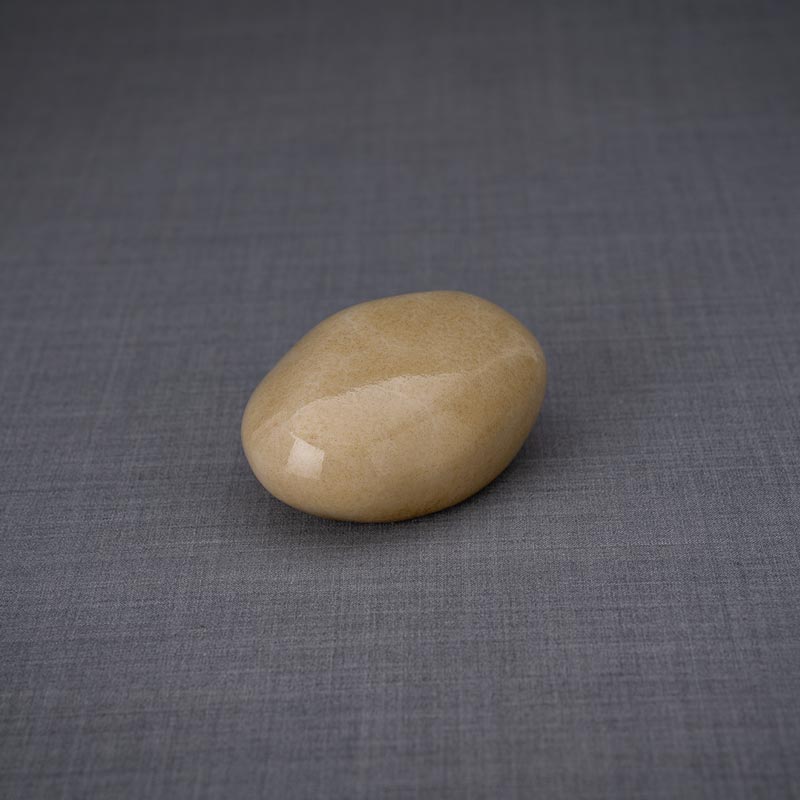 Palm Stone Ashes Keepsake Urn Beige Left View