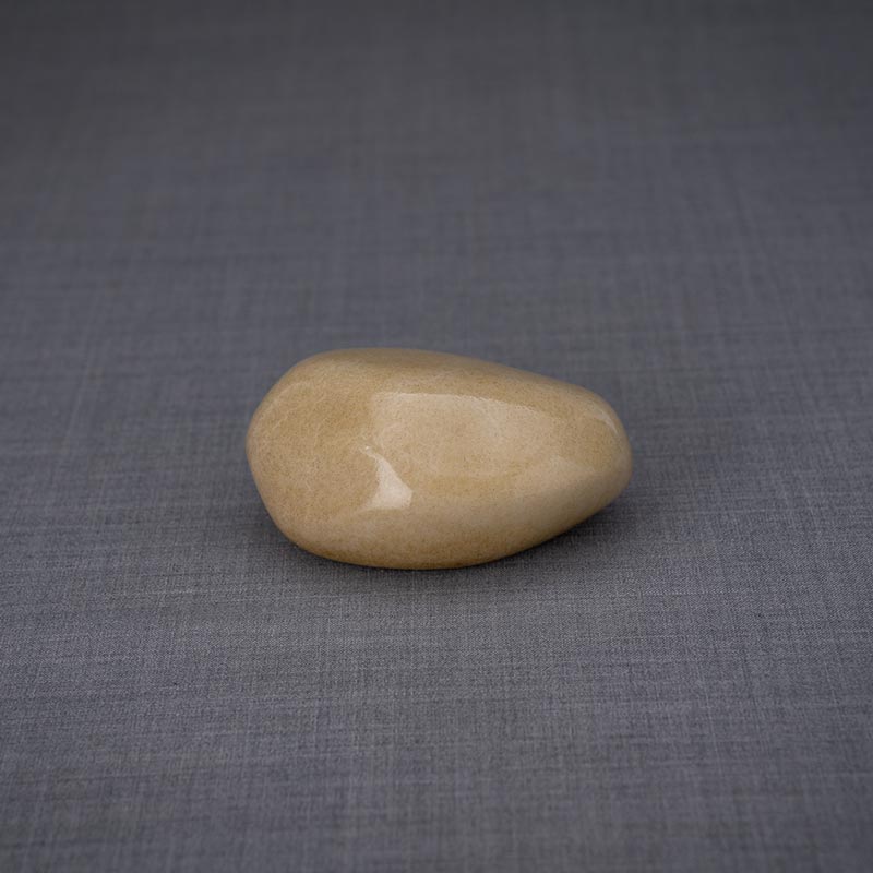 Palm Stone Ashes Keepsake Urn Beige Right View