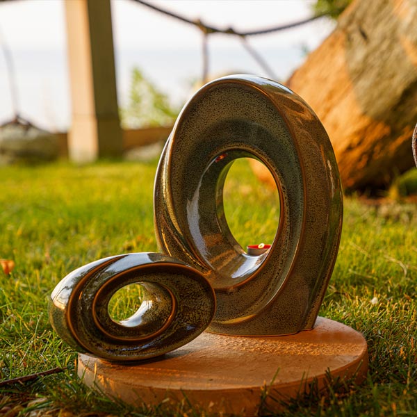 Passage Ashes Keepsake Urn Oily Green Outside Sunset