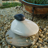 Pebbles Cremation Urn for Ashes White Outside