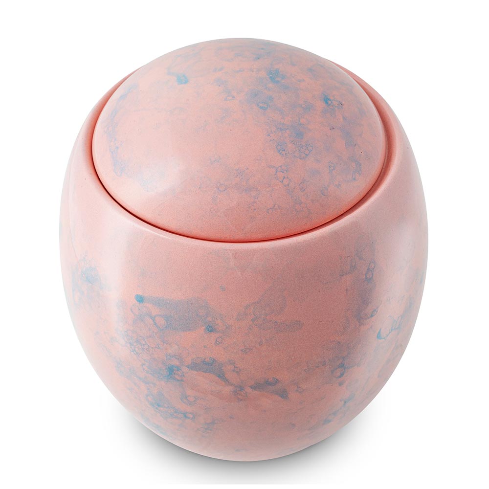 Pink Sky Modern Cremation Urn for Ashes Top View