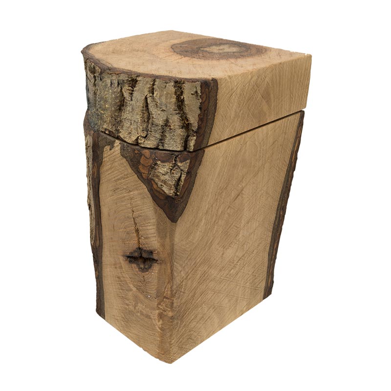 Plateau Cremation Urn for Ashes Cherry Wood Rear View