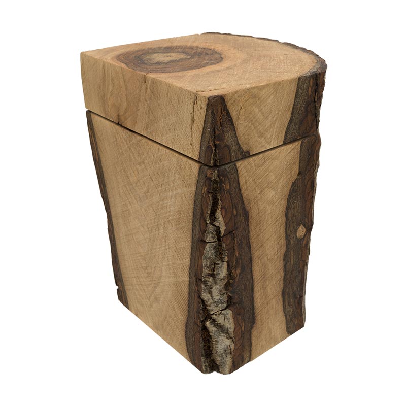 Plateau Cremation Urn for Ashes Cherry Wood Side View