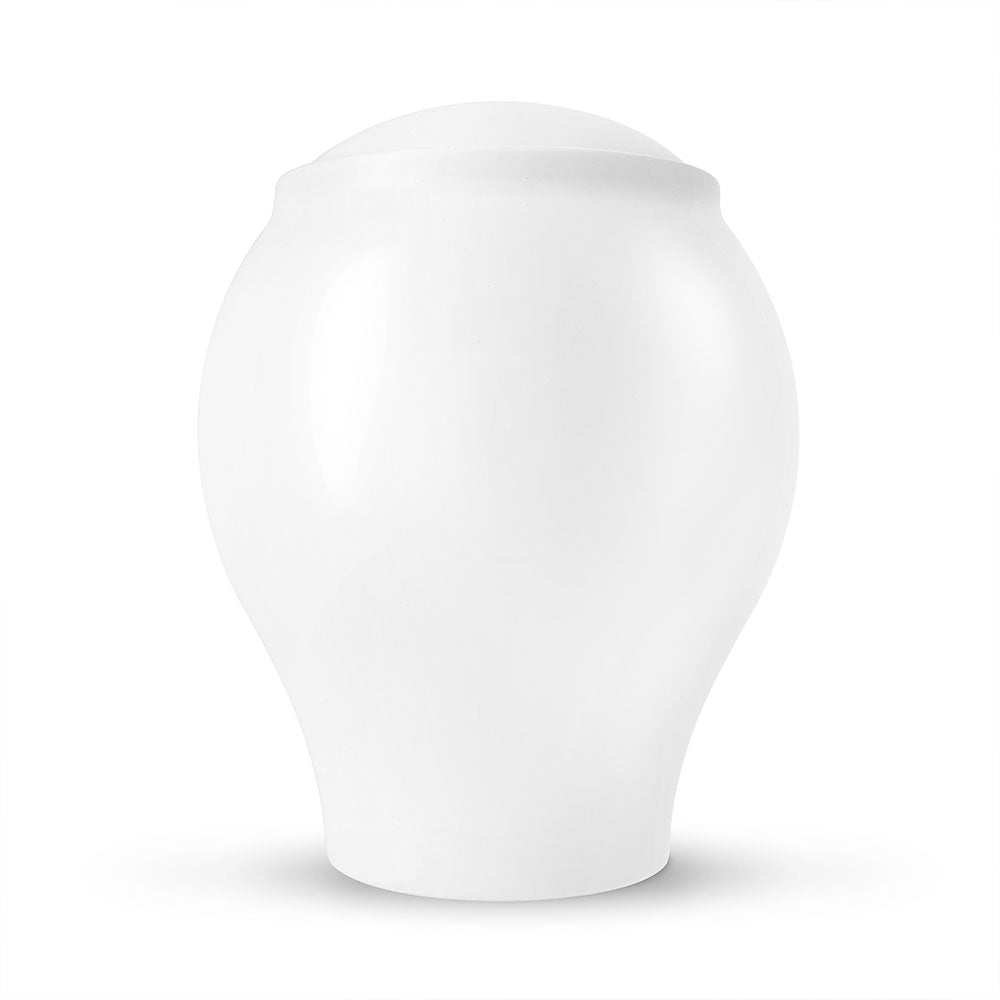 Pure White Classic Cremation Urn for Ashes