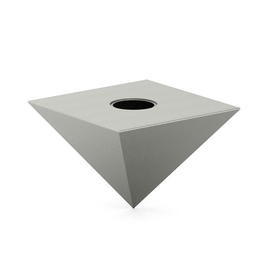 Pyramid Ashes Keepsake Urn in Stainless Steel Bottom View