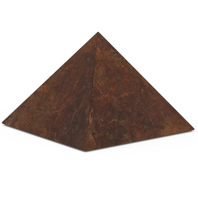 Pyramid Ashes Miniature Keepsake Urn in Brown Bronze Front View