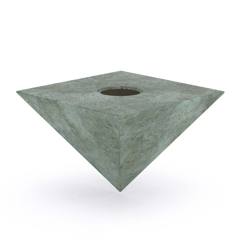 Pyramid Ashes Miniature Keepsake Urn in Green Bronze Bottom View