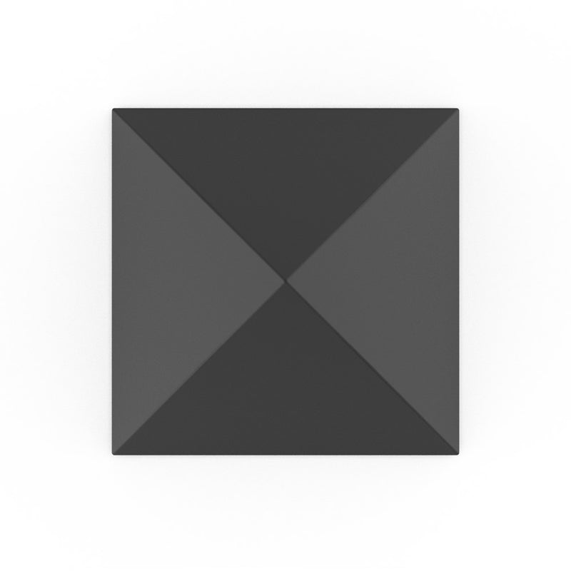 Pyramid Ashes Miniature Keepsake Urn in Matte Black Stainless Steel Top View