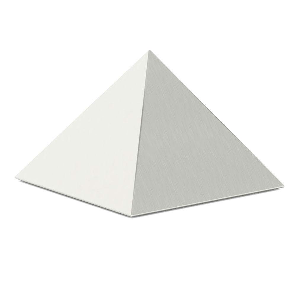 Pyramid Cremation Urn for Ashes Adult in Stainless Steel Front View