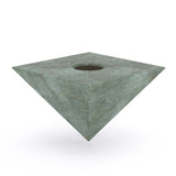 Pyramid Cremation Urn for Ashes Child in Green Bronze Bottom View