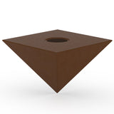 Pyramid Cremation Urn for Ashes Companion in Waxed Steel Bottom View