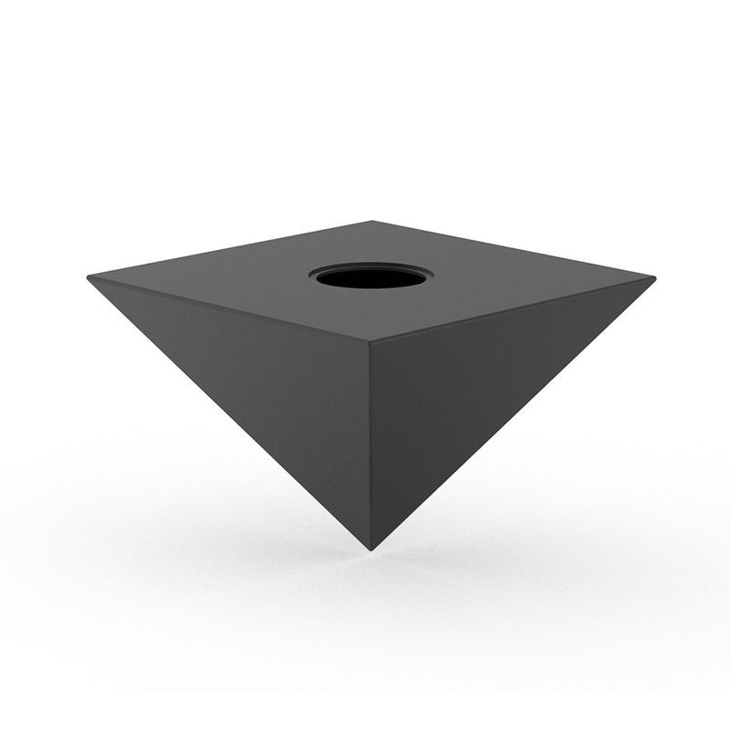 Pyramid Cremation Urn for Ashes Large Adult in Matte Black Stainless Steel Bottom View