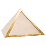 Pyramid Cremation Urn for Ashes in Maple Wood with Gold