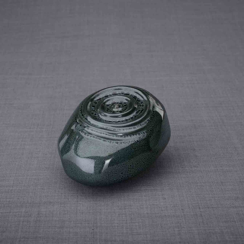 Ripples Ashes Keepsake Urn in Black Facing Left