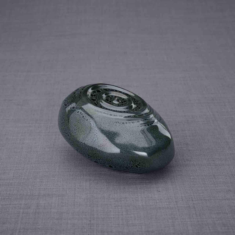 Ripples Ashes Keepsake Urn in Black Facing Right