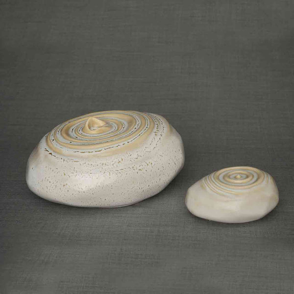 Ripples Cremation Urn and Ashes Keepsake Urn in Beige Grey