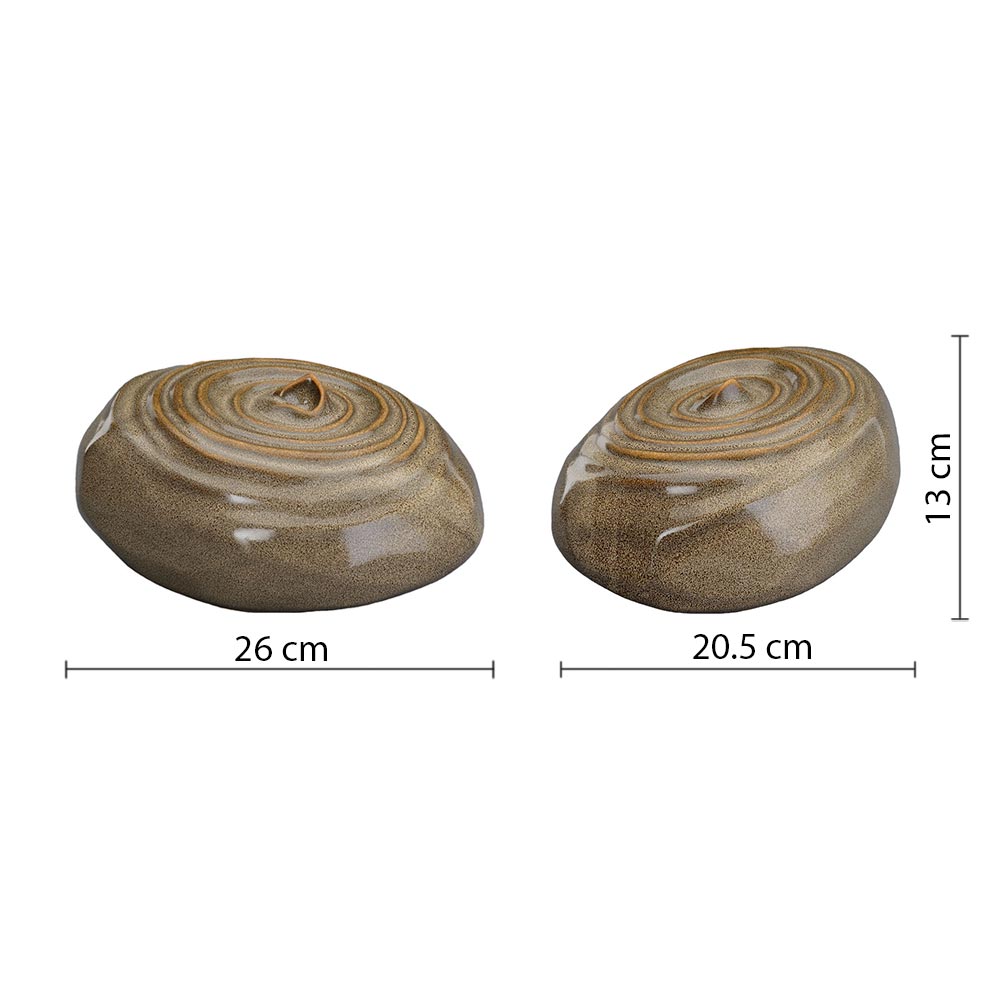 Ripples Cremation Urn for Ashes in Brown Dimensions