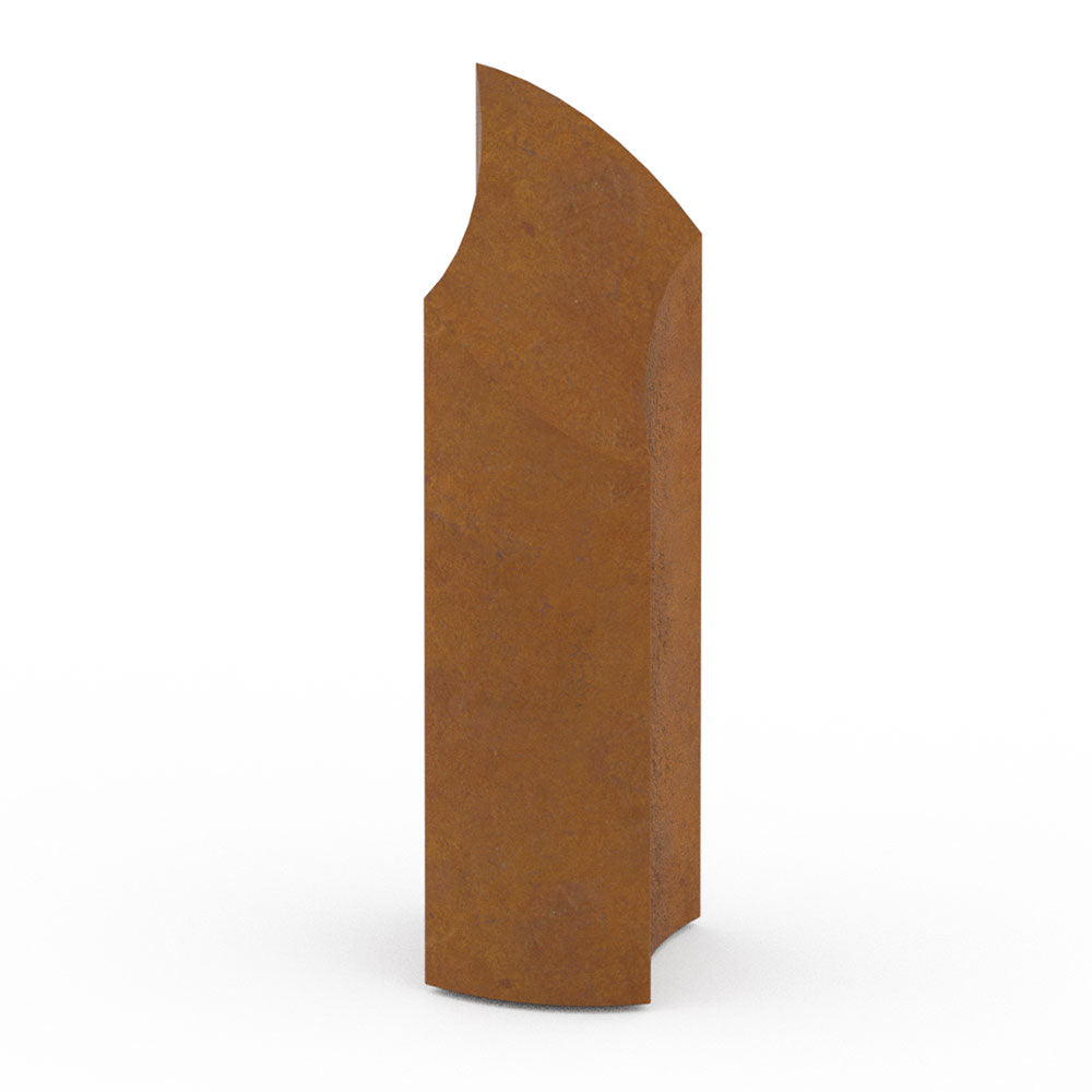 Rise Cremation Urn for Ashes Adult in Corten Steel Front View